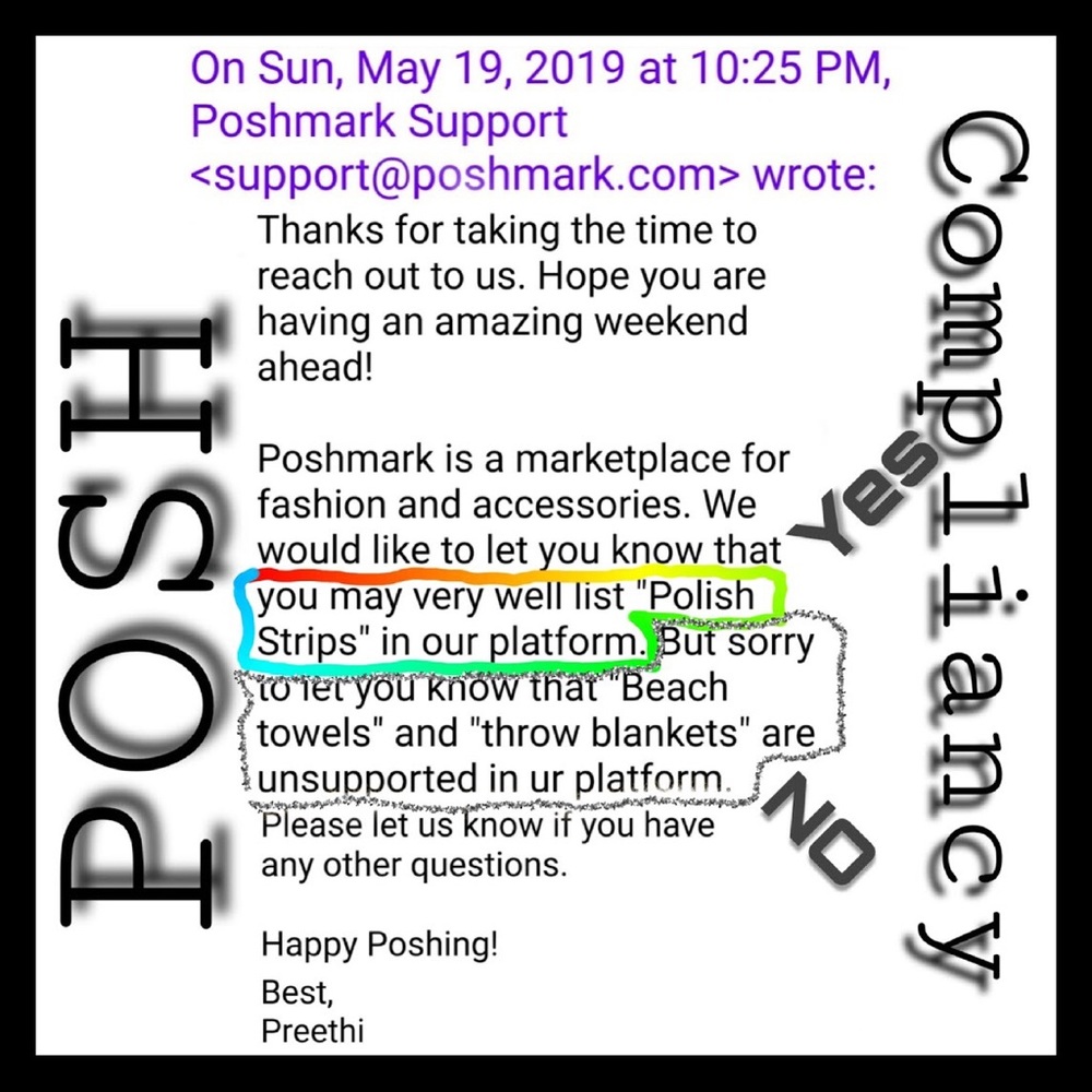 Compliance statement about Nail Polish Strips